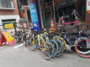 강남 메리어트 호텔서의 자전거 대여
