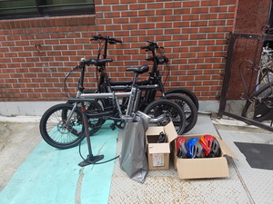 여성분들 전기자전거 단체 대여해서 준비배달갑니다.